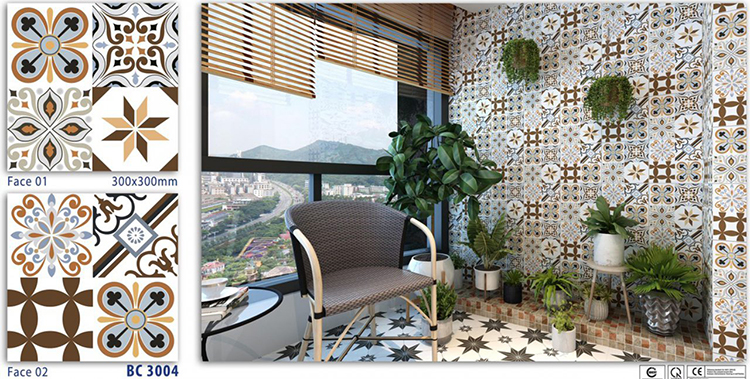 Gạch Bông Men Hoa Văn CMC 30x30cm BC 3004
