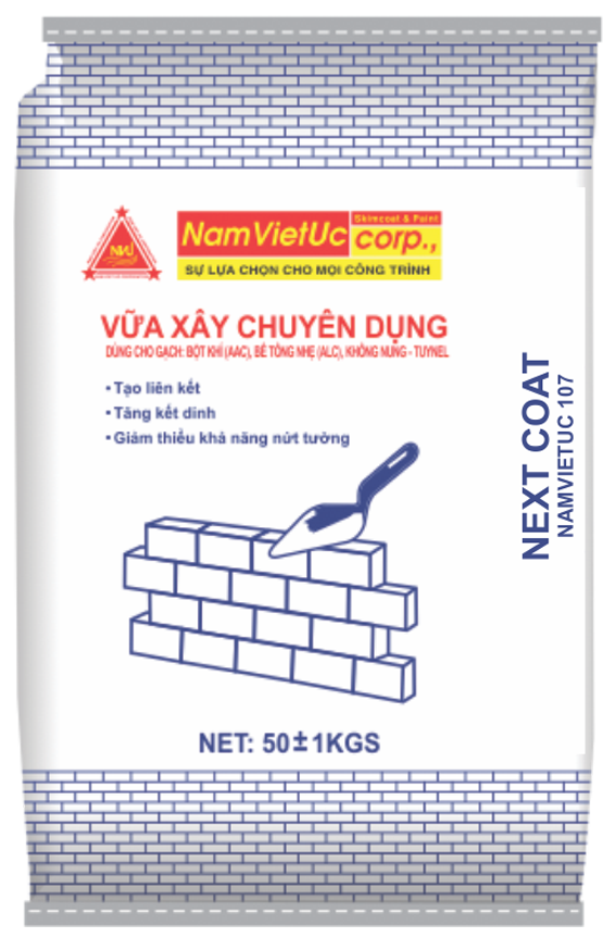 Vữa Xây(trát) NAMVIETUC 107 (dùng cho gạch Tuynel Mac125)