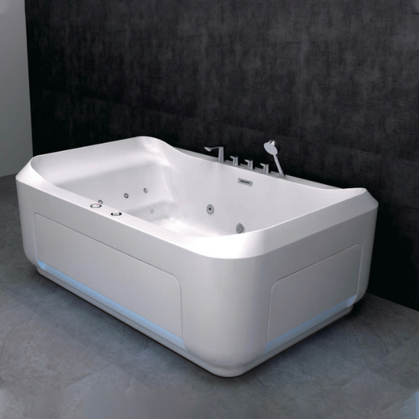 BỒN TẮM NẰM MASSAGE ĐÔI VIỀN VUÔNG CAO CẤP MOWOEN MW8123-180.2MS